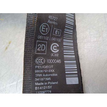 Recambio de cinturon seguridad trasero derecho para peugeot 308 gti referencia OEM IAM 98087918XX  98087918XX
