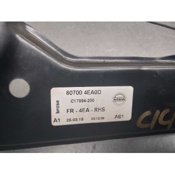 Recambio de elevalunas delantero derecho para nissan qashqai (j11) tekna premium referencia OEM IAM 807004EA0D ELÉCTRICO 2 PINES