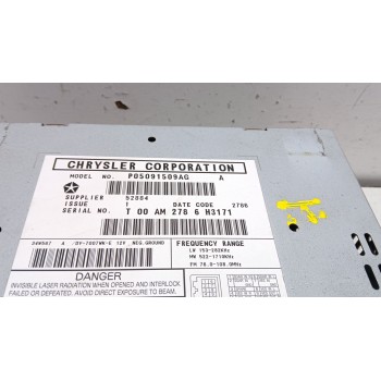 Recambio de sistema audio / radio cd para jeep commander 3.0 v6 crd limited referencia OEM IAM p05091509ag  