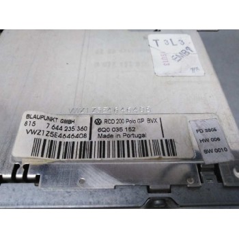 Recambio de sistema audio / radio cd para volkswagen polo (9n3) advance referencia OEM IAM 6Q0035152  
