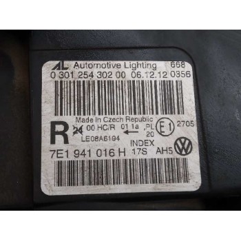 Recambio de faro derecho para volkswagen t5 transporter (7e) kombi referencia OEM IAM 7E1941016H 030125430200 
