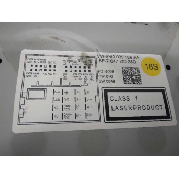 Recambio de sistema audio / radio cd para volkswagen polo (6r1) advance referencia OEM IAM 5M0035186AA  