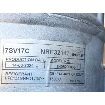 Recambio de compresor aire acondicionado para volkswagen golf v (1k1) 1.9 tdi referencia OEM IAM 1K0820803S 7sv17c 1K0820803SX