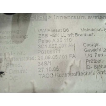 Recambio de guantera para volkswagen passat berlina (3c2) advance referencia OEM IAM 3C1857097AH NEGRO 