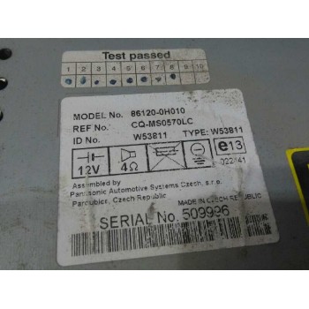 Recambio de sistema audio / radio cd para toyota aygo (kgb/wnb) 1.0 cat referencia OEM IAM   