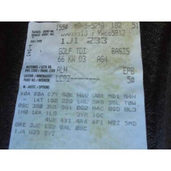 volkswagen golf iv berlina (1j1) del año 2000