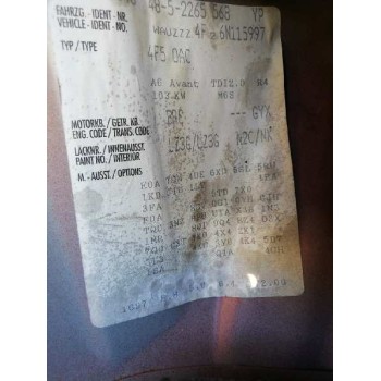 audi a6 avant (4f5) del año 2007