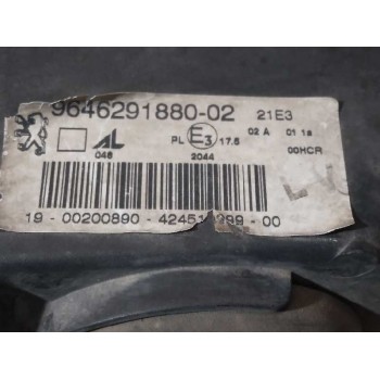 Recambio de faro izquierdo para peugeot 307 (s1) xr referencia OEM IAM 9646291880 PARA PULIR SOPORTE ROTO