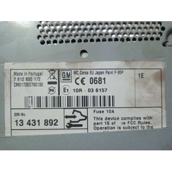 Recambio de sistema navegacion gps para opel corsa d selective referencia OEM IAM 13431892  