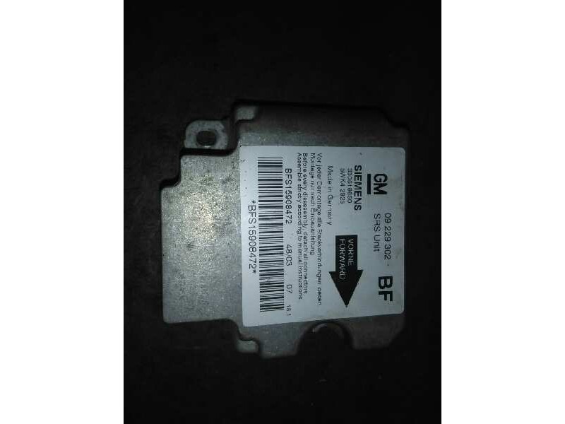 Recambio de centralita airbag para opel astra g berlina club referencia OEM IAM 09229302 09229302 