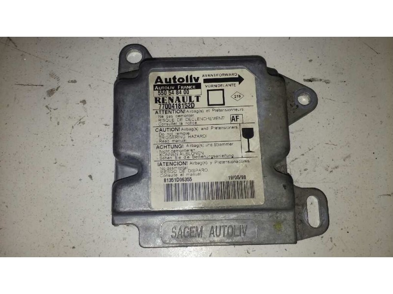 Recambio de centralita airbag para renault megane i classic (la0) 1.6e alize referencia OEM IAM 7700418152D 7700418152D 