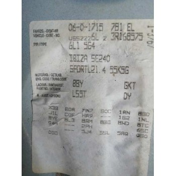 seat ibiza (6l1) del año 2003