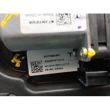 Recambio de elevalunas delantero derecho para tesla model 3 (5yj3) ev awd referencia OEM IAM 1a002172a 177424300c 