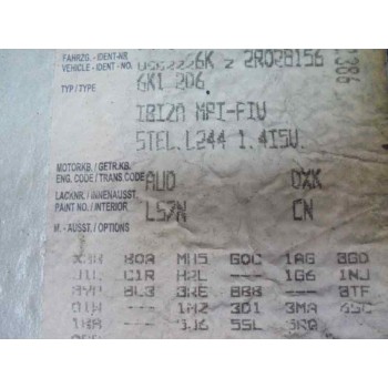 seat ibiza (6k1) del año 2001