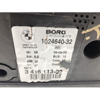 Recambio de cuadro instrumentos para bmw x3 (e83) 2.0 16v diesel cat referencia OEM IAM 341611302 102464032 