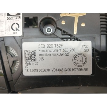 Recambio de cuadro instrumentos para skoda octavia iii combi (5e5, 5e6) 1.5 tsi g-tec referencia OEM IAM 5E0920752F  
