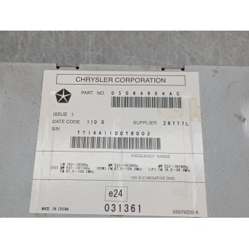 Recambio de sistema audio / radio cd para jeep cherokee limited referencia OEM IAM 05064954AC  