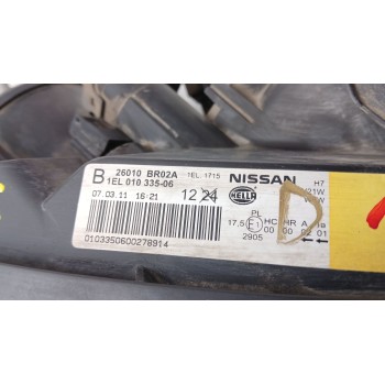 Recambio de faro derecho para nissan qashqai i (j10, nj10) 2.0 referencia OEM IAM 1el01033506  