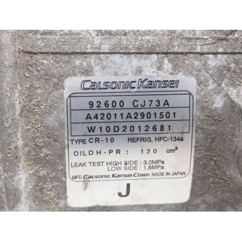 Recambio de compresor aire acondicionado para nissan cube (z12) 1.6 16v referencia OEM IAM 92600cj73a  