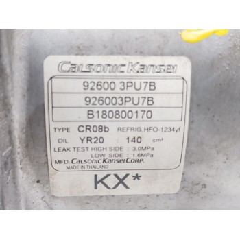 Recambio de compresor aire acondicionado para nissan juke (f15) 1.6 referencia OEM IAM 926003pu7b  