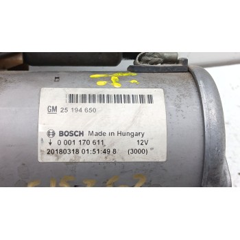 Recambio de motor arranque para opel mokka x selective start/stop referencia OEM IAM 25194650 0001170611 