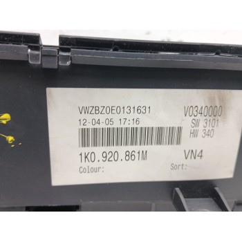 Recambio de cuadro instrumentos para volkswagen golf plus v (5m1, 521) 1.9 tdi referencia OEM IAM 1k0920861m vp4v1f10849nl 