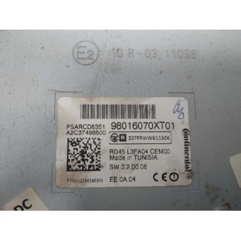 Recambio de sistema audio / radio cd para citroën c3 picasso collection referencia OEM IAM 98016070XT  