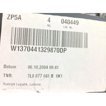 Recambio de techo electrico para porsche cayenne (9pa) 3.2 referencia OEM IAM 7L0877041B  