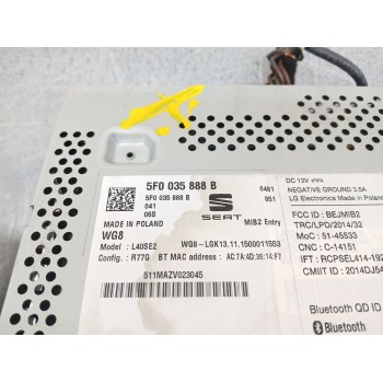 Recambio de sistema audio / radio cd para seat leon (5f1) reference ecomotive referencia OEM IAM 5f0035888b  