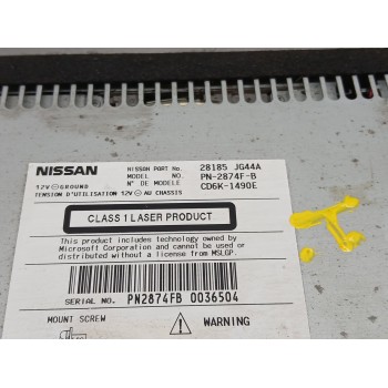 Recambio de sistema audio / radio cd para nissan qashqai i (j10, nj10) 2.0 referencia OEM IAM 28185jg44a  