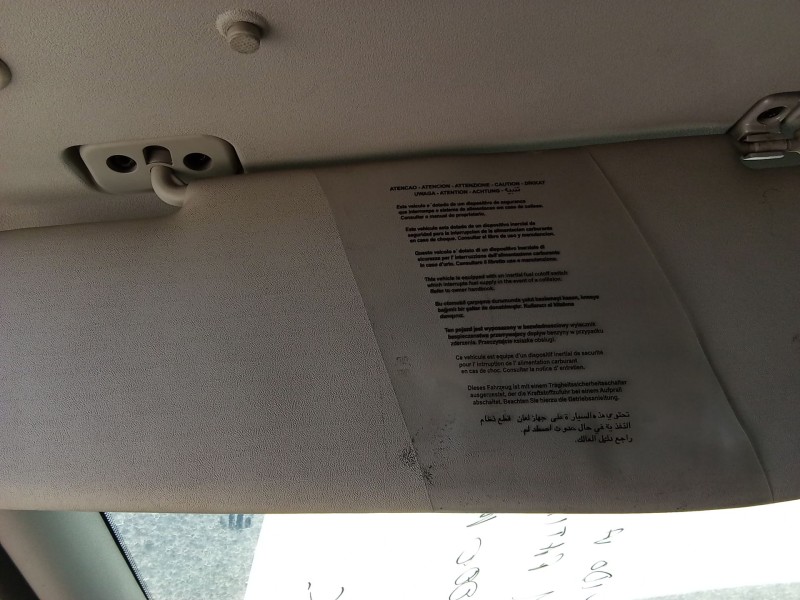 Recambio de parasol izquierdo para opel combo furgón/monospace (x12) 1.3 cdti (b05) referencia OEM IAM 95531323  