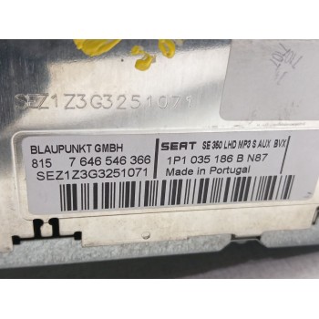 Recambio de sistema audio / radio cd para seat leon (1p1) fr referencia OEM IAM 1P1035186B  