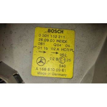 Recambio de faro izquierdo para mercedes-benz clase a (w168) 160 (168.033) referencia OEM IAM A1688200961  