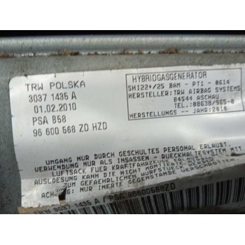 Recambio de airbag delantero izquierdo para citroën c4 picasso exclusive referencia OEM IAM 96600568ZD INFERIOR DE RODILLAS