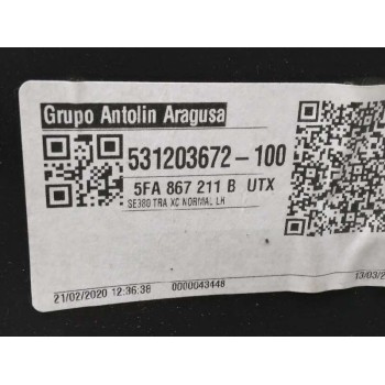 Recambio de guarnecido puerta trasera izquierda para seat leon (kl1) xcellence referencia OEM IAM 5FA867211 CON MANDO ELEVALUNAS