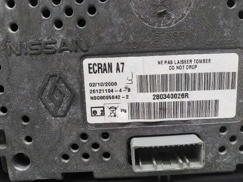 Recambio de pantalla multifuncion para renault laguna coupe gt referencia OEM IAM 280340026R  NAVEGADOR