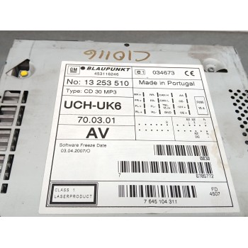 Recambio de sistema audio / radio cd para opel combo (corsa c) familiar referencia OEM IAM 13253510 7645104311 