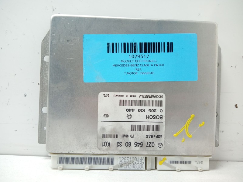 Recambio de modulo electronico para mercedes-benz clase a (w168) 170 cdi (168.008) referencia OEM IAM 0275456031  