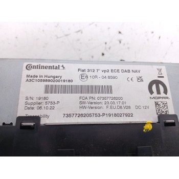 Recambio de pantalla multifuncion para fiat 500 (312_) 1.0 mild hybrid (312.ayd1b) referencia OEM IAM 07357726200  