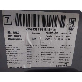 Recambio de apoyabrazos central para bmw serie 3 berlina (e90) 320d referencia OEM IAM BSS3S01C47  