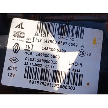 Recambio de faro derecho para renault clio v (b7_) 1.0 lpg (b7mt) referencia OEM IAM 148R006599 148R0065976599 149R006600
