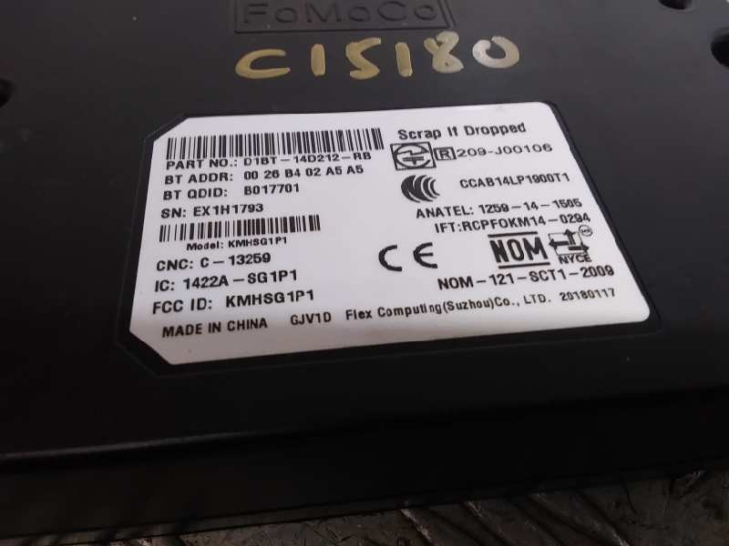 Recambio de modulo electronico para ford tourneo courier (c4a) titanium referencia OEM IAM D1BT14D212RB CENTRALITA BLUETOOTH 142