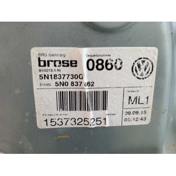 Recambio de elevalunas delantero derecho para volkswagen tiguan (5n2) advance bluemotion referencia OEM IAM 5N0837462 SOLO MECAN