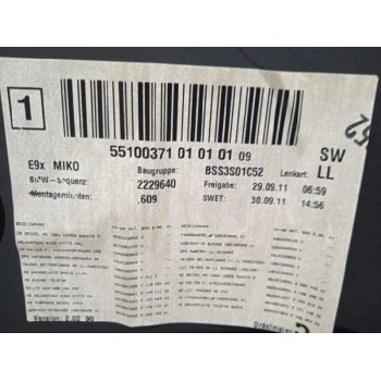 Recambio de apoyabrazos central para bmw serie 3 berlina (e90) 318d referencia OEM IAM  NEGRO--MARRON 51169153269