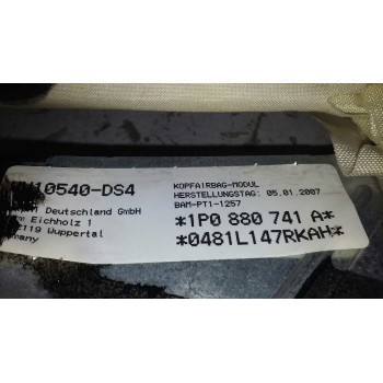 Recambio de airbag cortina delantero izquierdo para seat leon (1p1) reference referencia OEM IAM 1P0880741A  