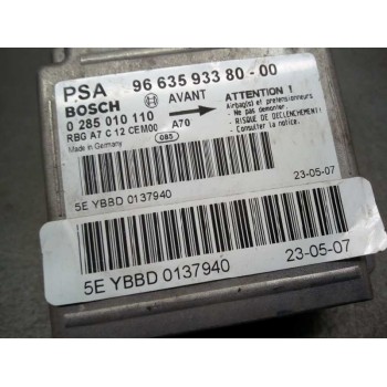 Recambio de centralita airbag para peugeot 207 confort referencia OEM IAM 9663593380 0285010110 