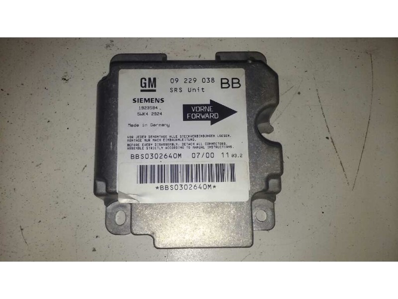 Recambio de centralita airbag para opel corsa b eco referencia OEM IAM 5WK42924 5WK42924 