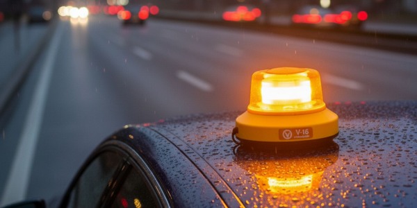 Luces de emergencia V-16 obligatorias para 2026